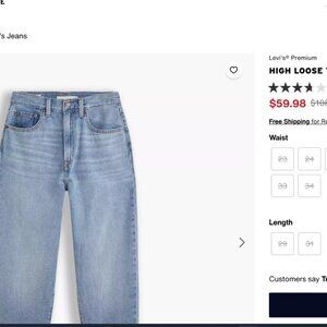 ’90s-inspired high-rise Levi’s jeans  Size 27x29